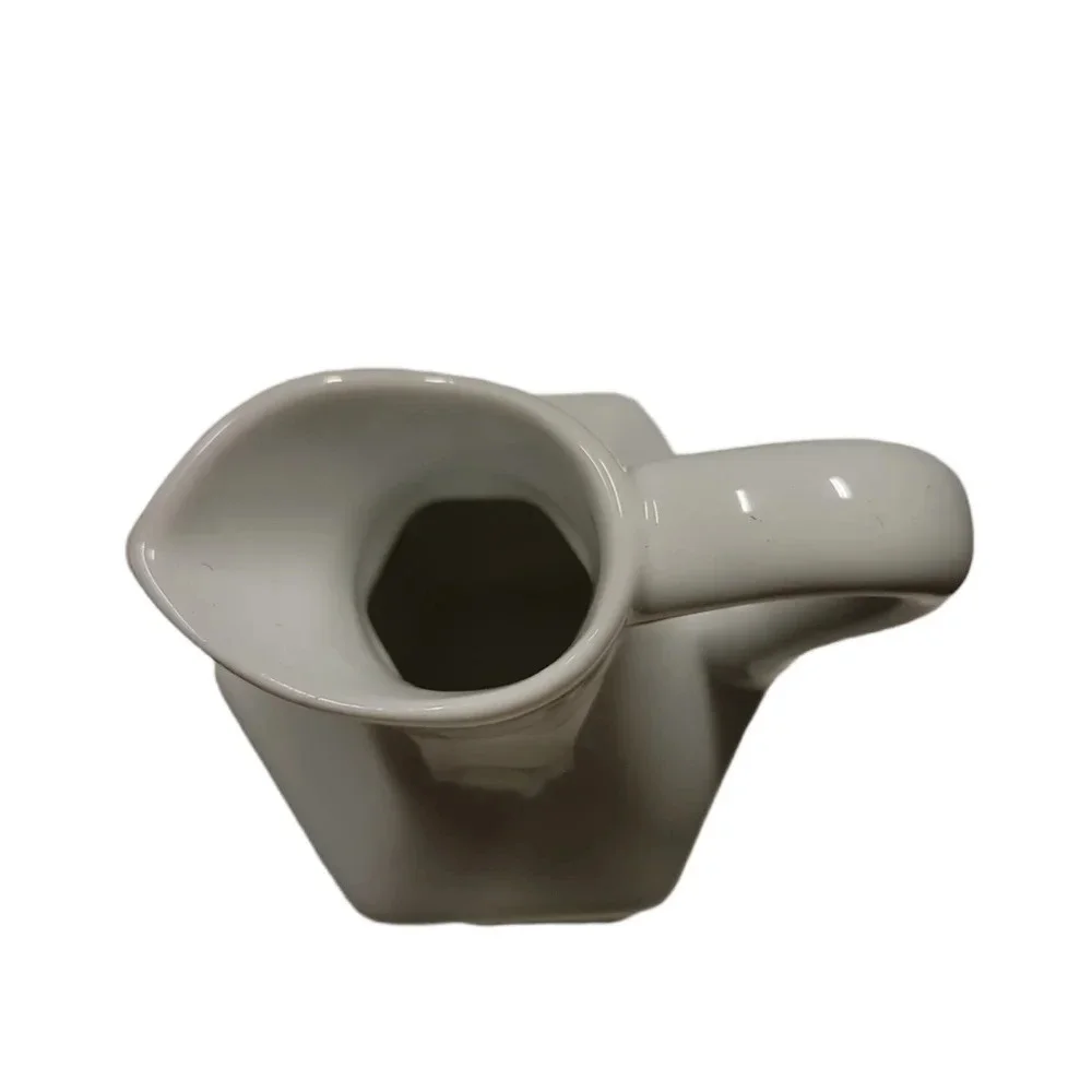 XCell White Ceramic farmhouse style Oil Or Vinegar Cruet Mini Pitcher 6 in. - Picture 6 of 8